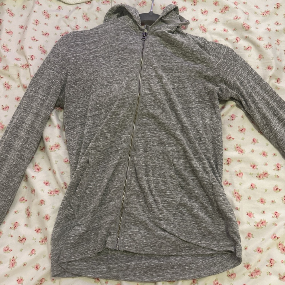 Gray zip up hoodie